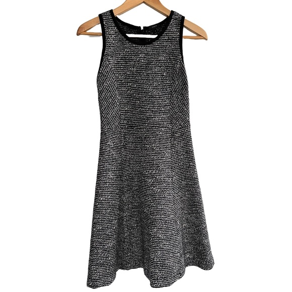 J. Crew Black & White Wool Blend Tweed Fit & Flare Dress Size 0 - Picture 17 of 17